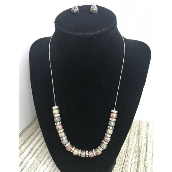 Gorgeous Mulitcolored Beaded Necklace With Crystals Heavy NICE - Picture 1 of 4